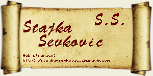 Stajka Ševković vizit kartica
